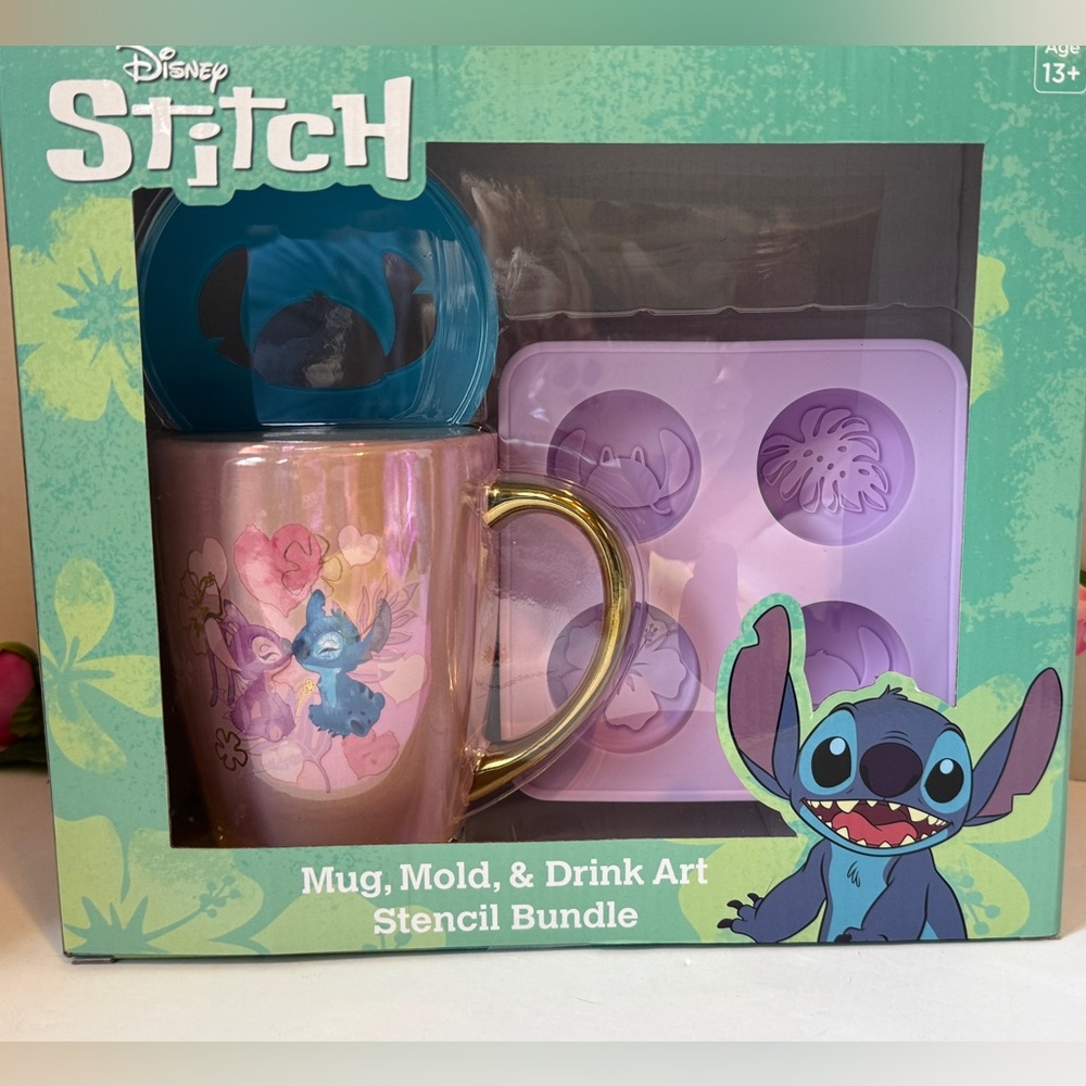 Disney Stitch Mug, Silicone Mold and Stencil Bundle